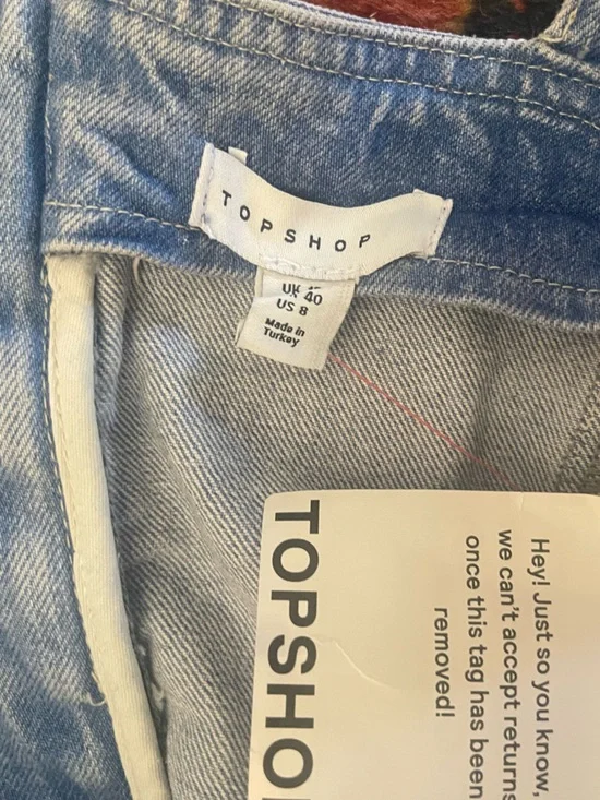 Brand New Topshop Denim Dropped Waist Midi Dress - Picture 3 of 6